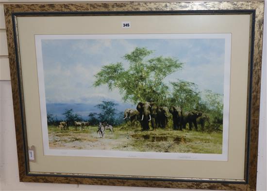 David Shepherd (1931-2017), limited edition signed print, Amboseli, No. 199/350